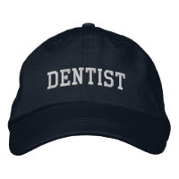 Dentist Embroidered Hat Cap | Navy Blue & White