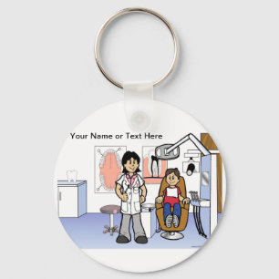 Dentist - Female Cartoon  Keychain
