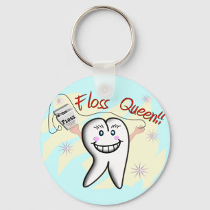 Dentist "Floss Queen" T-Shirts and Gifts Keychain