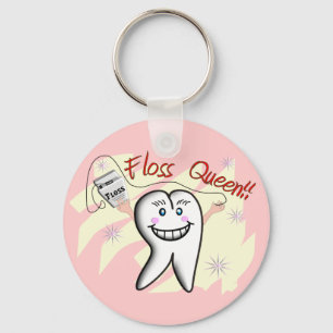 Dentist "Floss Queen" T-Shirts and Gifts Keychain