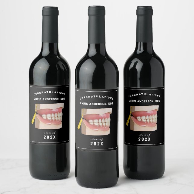 Dentist Graduation Congrats Wine Label (Bottles)