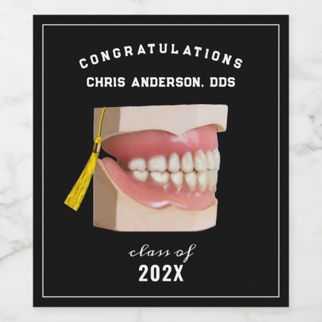 Dentist Graduation Congrats Wine Label (Single Label)