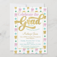 Dentist Gradust Hygiéniste Pink Gold Invitation