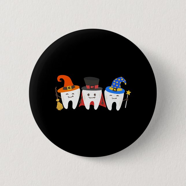 Dentist Halloween Teeth Dental 2 Inch Round Button (Front)