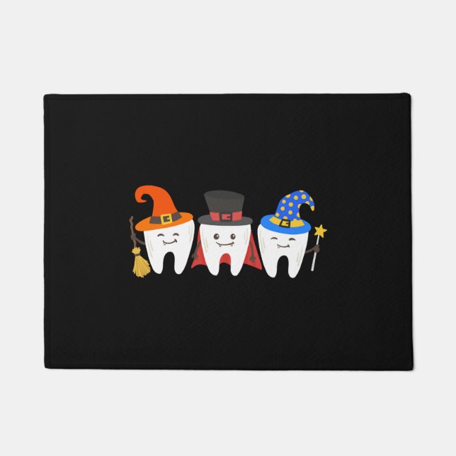 Dentist Halloween Teeth Dental Doormat (Front)