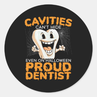 Dentist Halloween Trick Or Treat Dentistry Dental  Classic Round Sticker