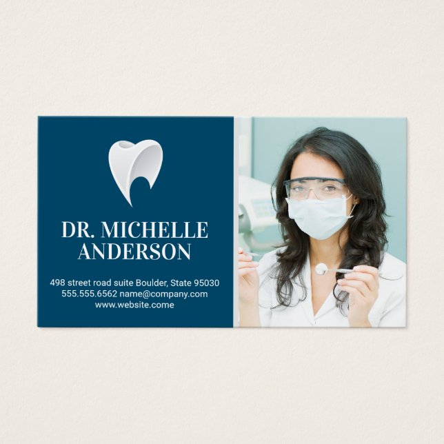 Dentist Holding Dental Tools | Tooth Logo (Front)