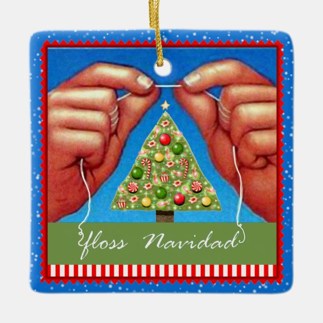 Dentist Holiday Gift Ceramic Ornament (Front)