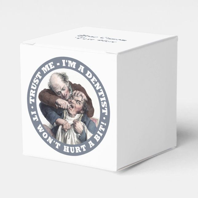 DENTIST humour custom favour boxes (Front Side)