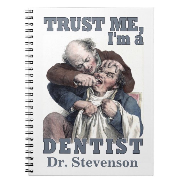 DENTIST humour custom monogram notebook (Front)