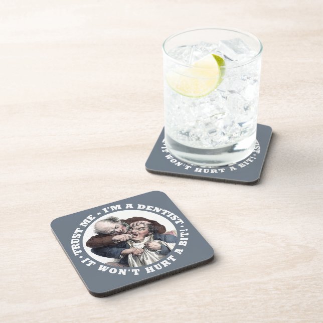 DENTIST humour plastic coasters (Right Side)