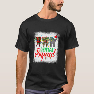 Dentist Hygienist Christmas Dental Squad Leopard R T-Shirt