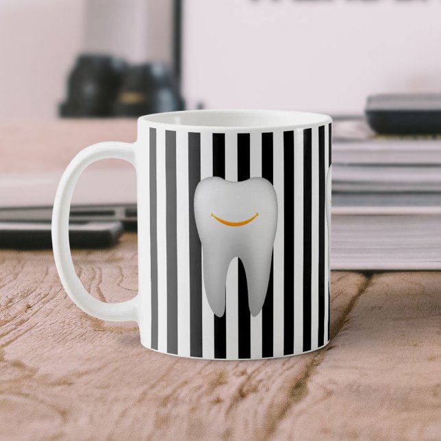 Dentist Hygienist Dental Assistant Modern Stripes Coffee Mug (Creator Uploaded)