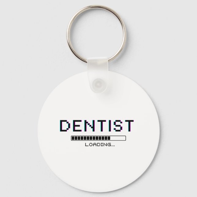Dentist Loading Glitch Pixel Humour Keychain (Front)