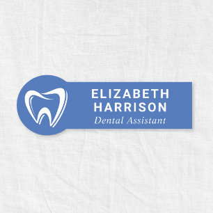 Dentist Logo Dental Office Blue Name Tag