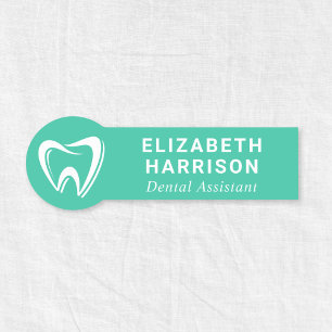 Dentist Logo Dental Office Green Name Tag