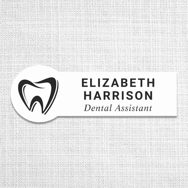 Dentist Logo Dental Office White Name Tag (Creator Uploaded)