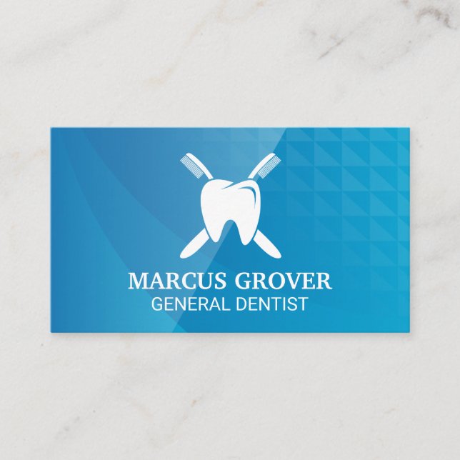 Dentist Logo | Tooth Brushes Business Card (Front)