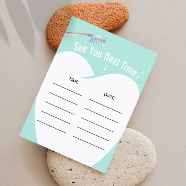 Dentist Mint Green Dental Care Appointment Card (Creator Uploaded)