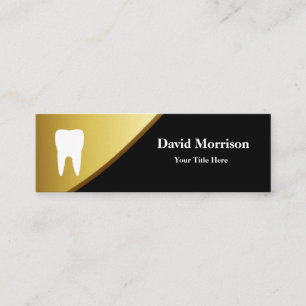 Dentist Modern Gold & Grey Dental Assistant Mini Business Card
