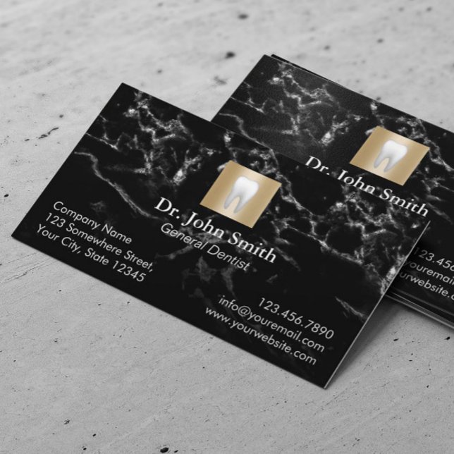 Dentist Modern Marble Dental Care Appointment Card (Creator Uploaded)