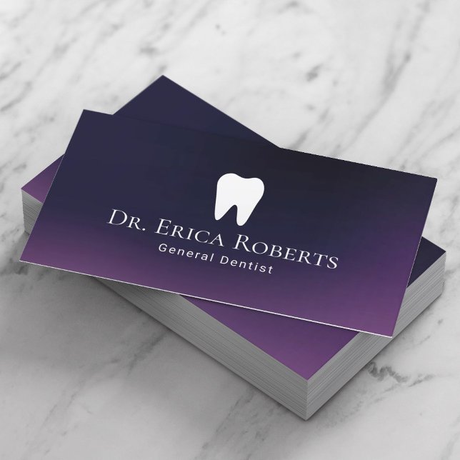 Dentist Modern Purple Dental Office  Business Card (Creator Uploaded)