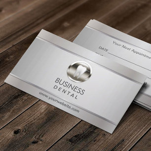 Dentist Modern Silver Dental Appointment Card