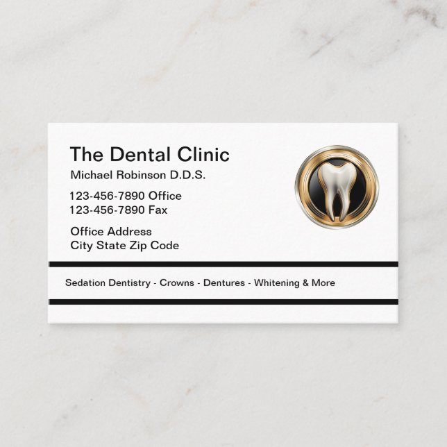 Dentist Office Classy Cartes de visite de nominati (Devant)