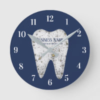 Dentist Office Dental Care Modern White Tooth Navy