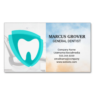 Dentist Office   Dental Health Logo Magnetic Business Card