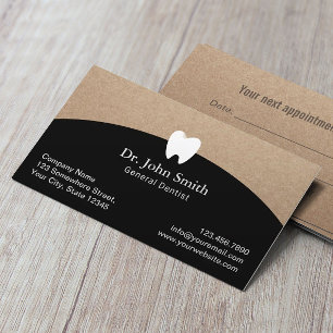 Dentist Office Rustic Kraft Dental Appointment Card