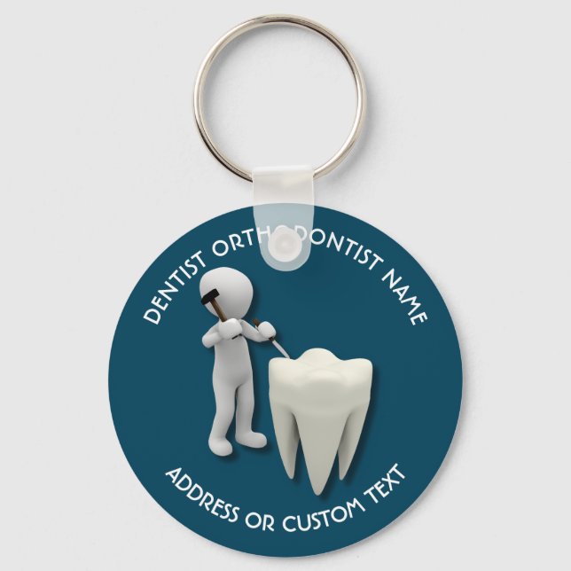 Dentist Orthodontist Dental Surgeon Name Keychain (Front)