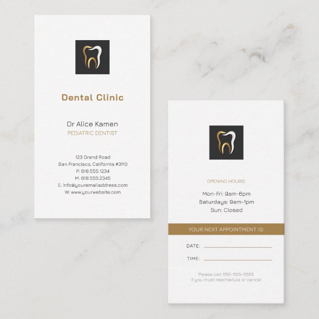 Dentist | Pediatric Dentist Business Card (Front/Back)