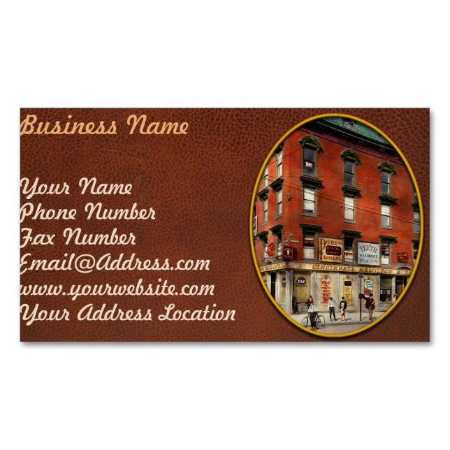 Dentist - Peerless Painless Dental Parlours 1910 Magnetic Business Card (Front)