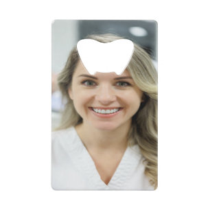 Dentist Photo Customize Personalize Credit Card Bottle Opener