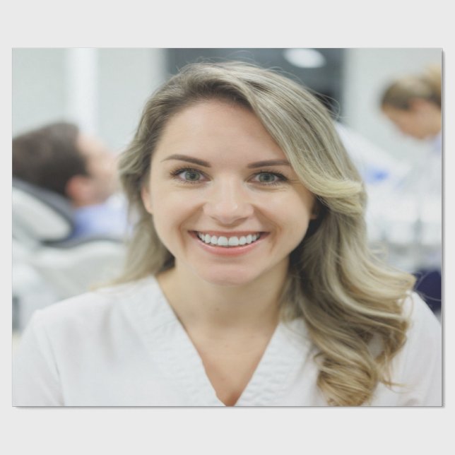 Dentist Photo Customize Personalize Wrapping Paper (Flat)