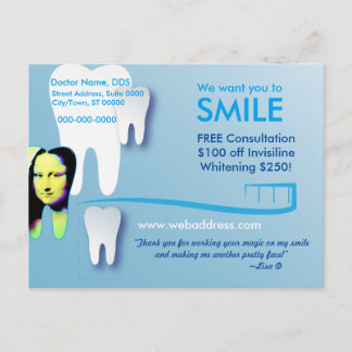 Dentist Postcard: We want you to SMILE Postcard