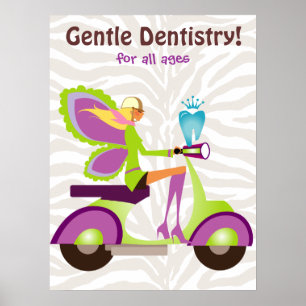 Dentist Poster Cute Tooth Fairy Scooter Girl 2