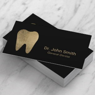 Dentist Professional Black & Gold Dental Care Business Card
