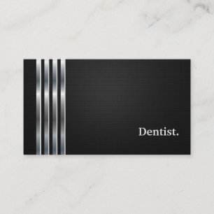 Dentist Professional Black Silver Business Card