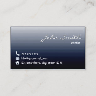 Dentist Professional Navy Blue Metallic Dental Business Card