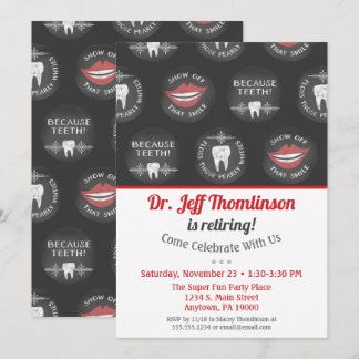 Dentist Retirement Invitation Chalkboard Dental