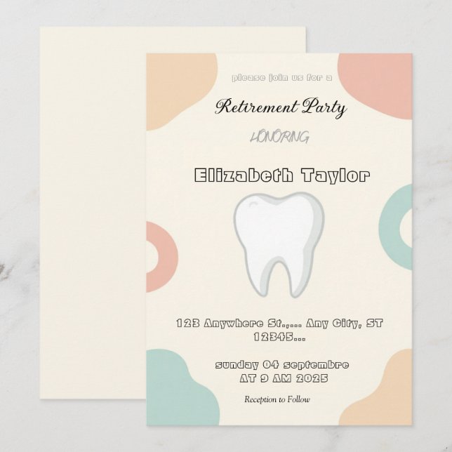 Dentist retirement invitation -Thank You Dentist (Devant / Derrière)