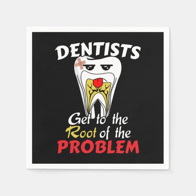 Dentist Root Canal - Tooth Cavity Pun Napkin (Front)