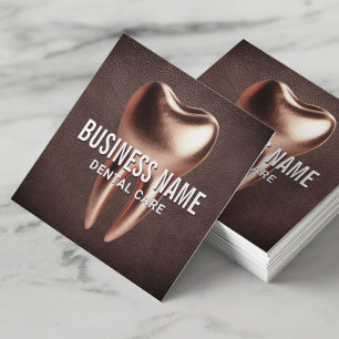 Dentist Rose Gold Tooth Elegant Dental Clinic Square Business Card