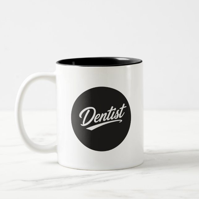 Dentist Script Typography Coffee Mug Gift  (Left)