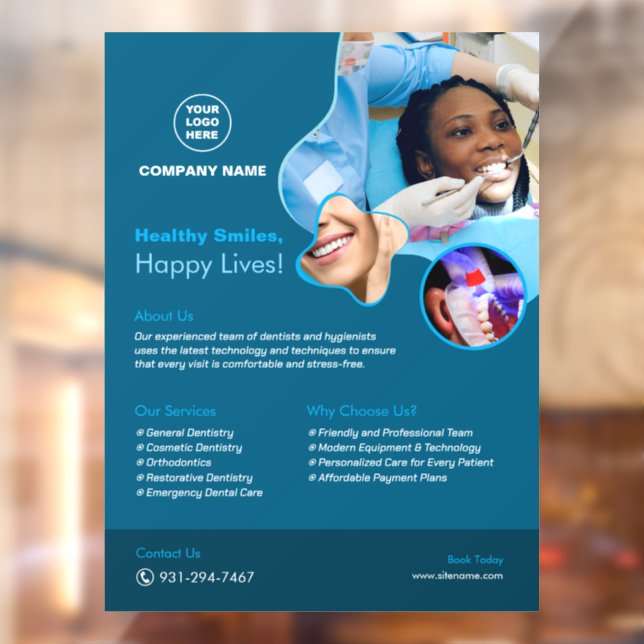 Dentist Services Custom Window Cling (Sheet 2)