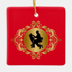 Dentist Silhouette Christmas Ornament
