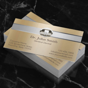 Dentist Silver Stripe Gold Dental Appointment Card