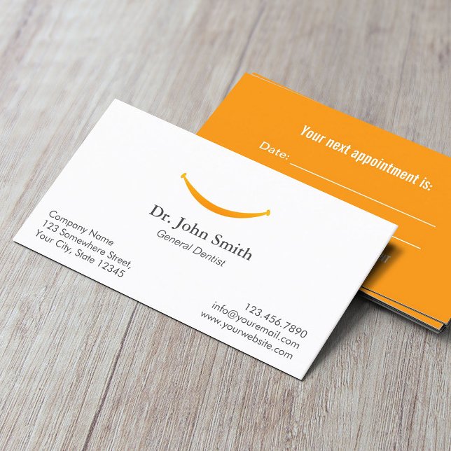 Dentist Simple Gold Smile Dental Appointment Card (Creator Uploaded)